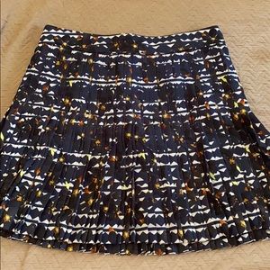 J crew navy pleated skirt